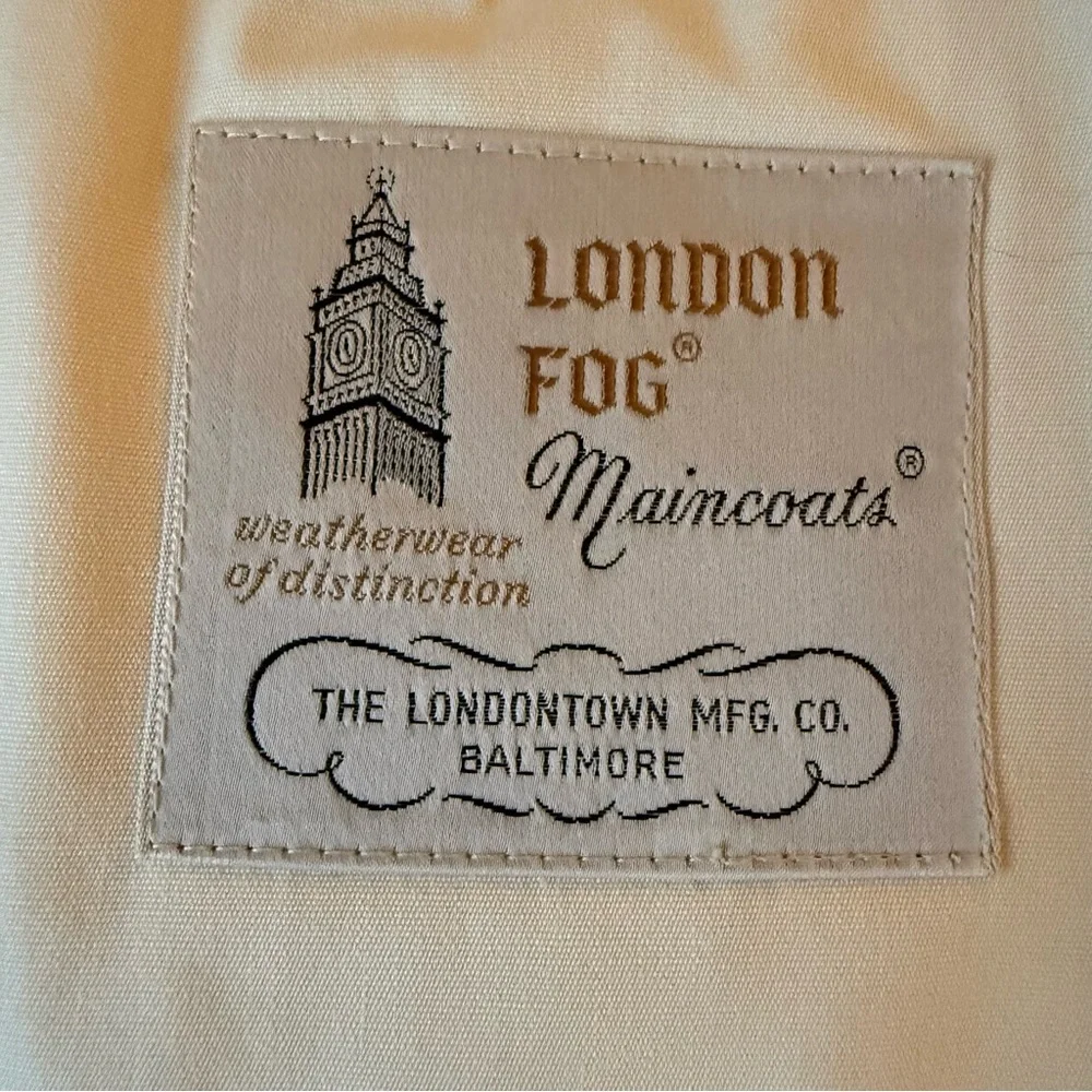Vintage London Fog‎ Men's Maincoats Raincoat Trench Coat Creme 40R Classic USA